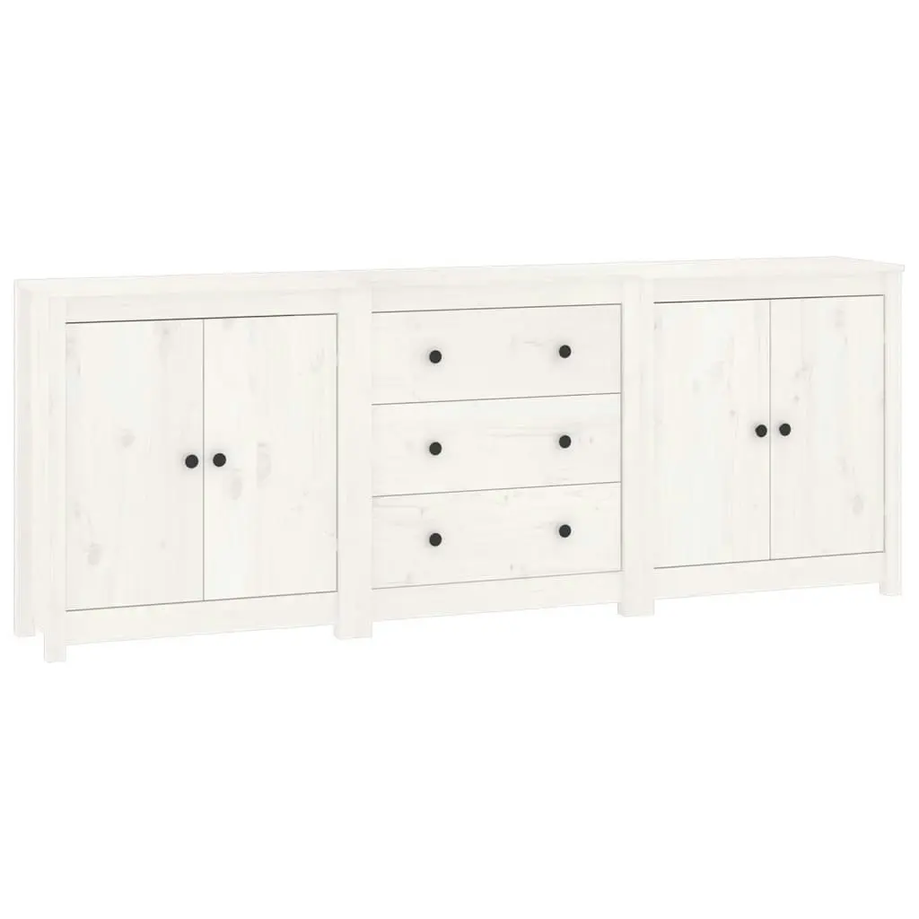 Sideboard White 210x35x80 cm Solid Wood Pine 3114070