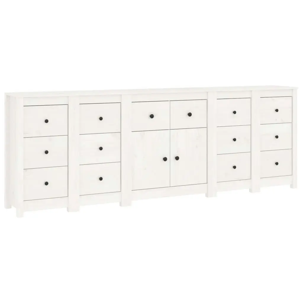 Sideboard White 230x35x80 cm Solid Wood Pine 3114090