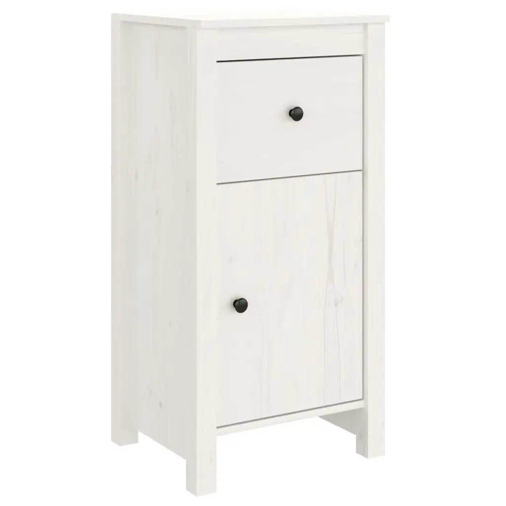 Sideboard White 40x35x80 cm Solid Wood Pine 813756