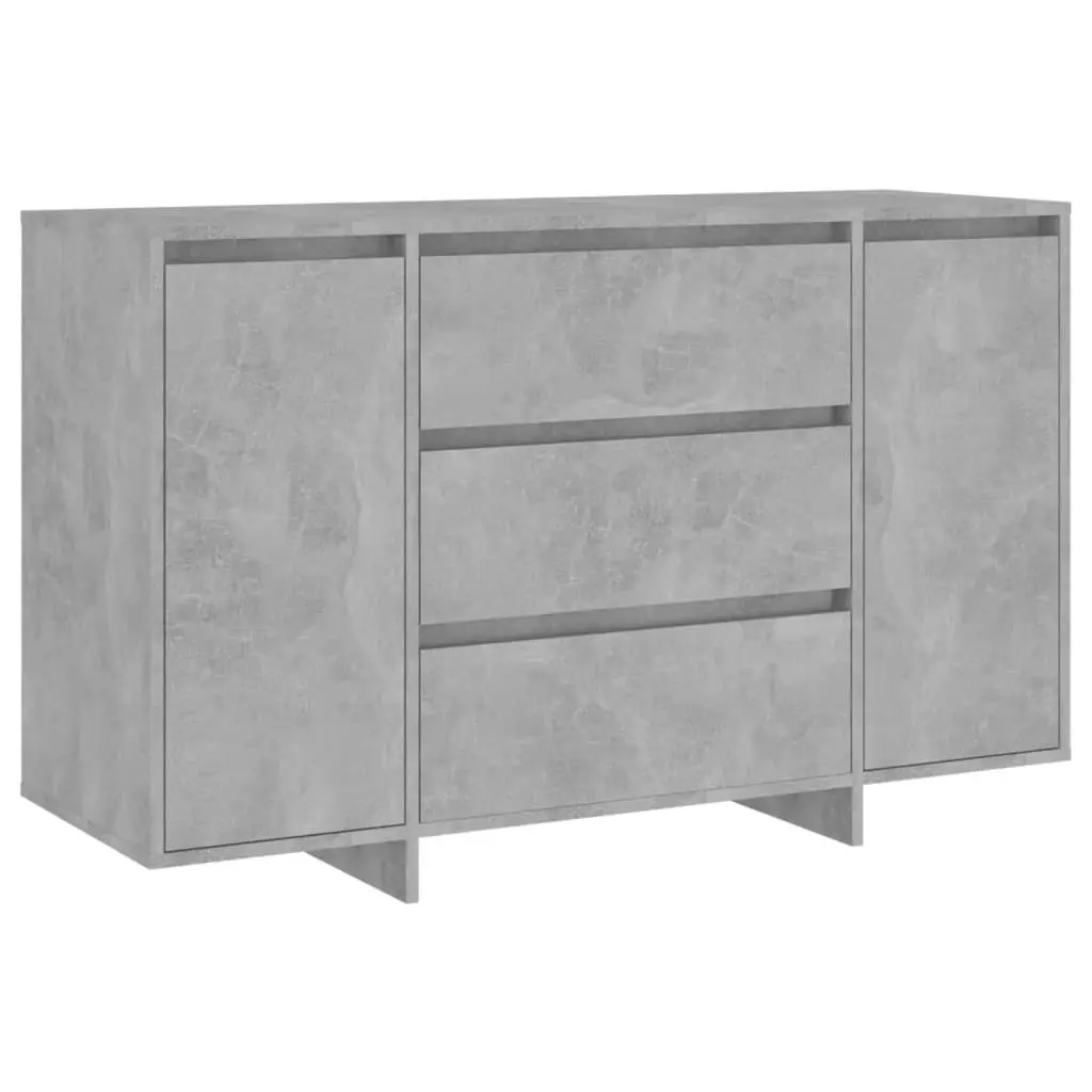 Sideboard with 3 Drawers Concrete Grey 120x41x75 cm Engineered Wood 809615