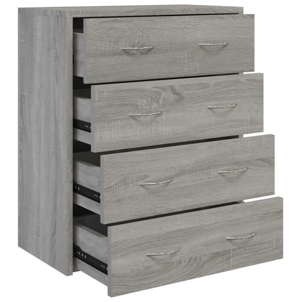 Sideboard with 4 Drawers 60x30.5x71 cm Grey Sonoma 342581