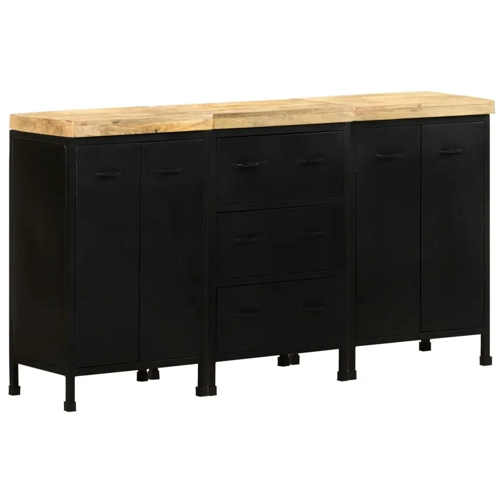 Sideboard with 3 Drawers and 4 Doors Rough Mango Wood 3074904