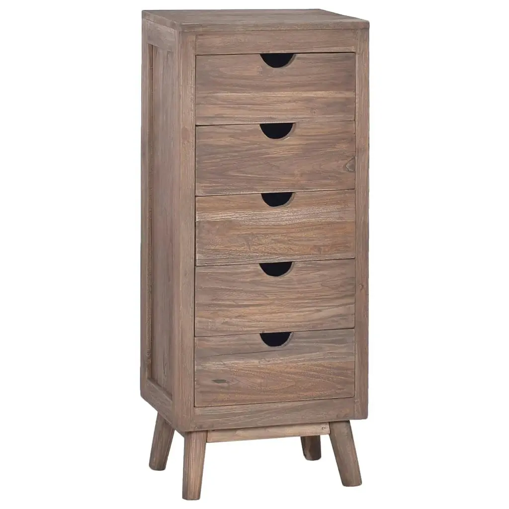 Sideboard with 5 Drawers 40x30x100 cm Solid Teak Wood 288297