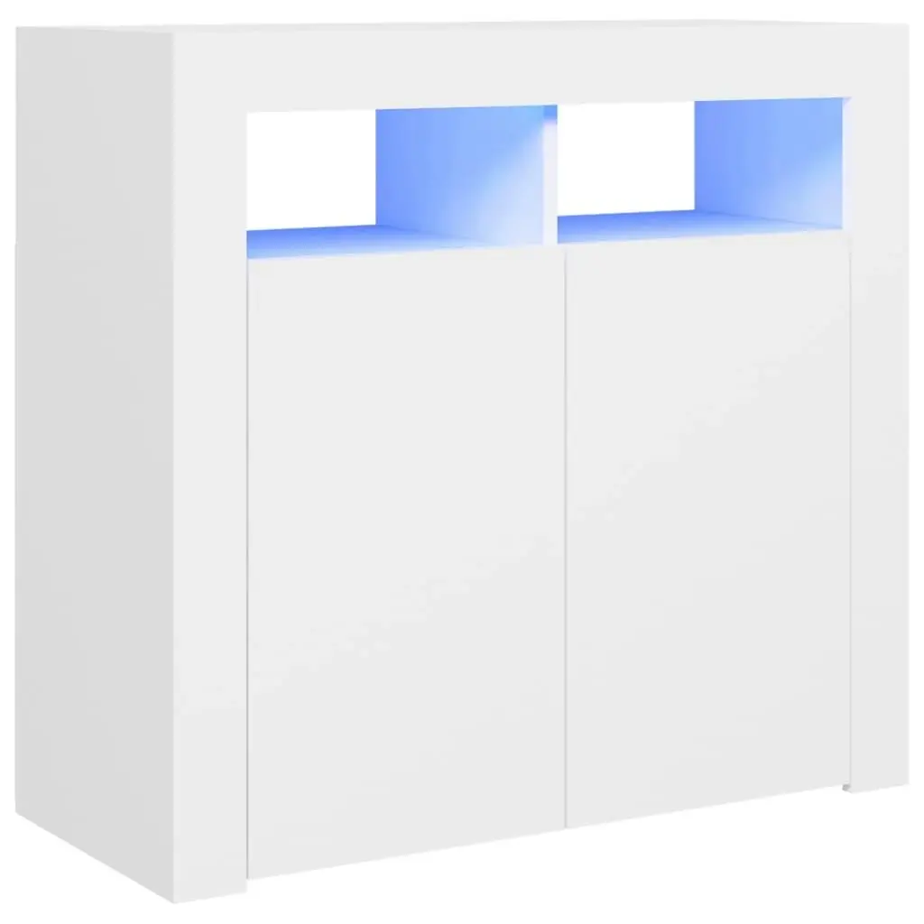 Sideboard with LED Lights White 80x35x75 cm 804328