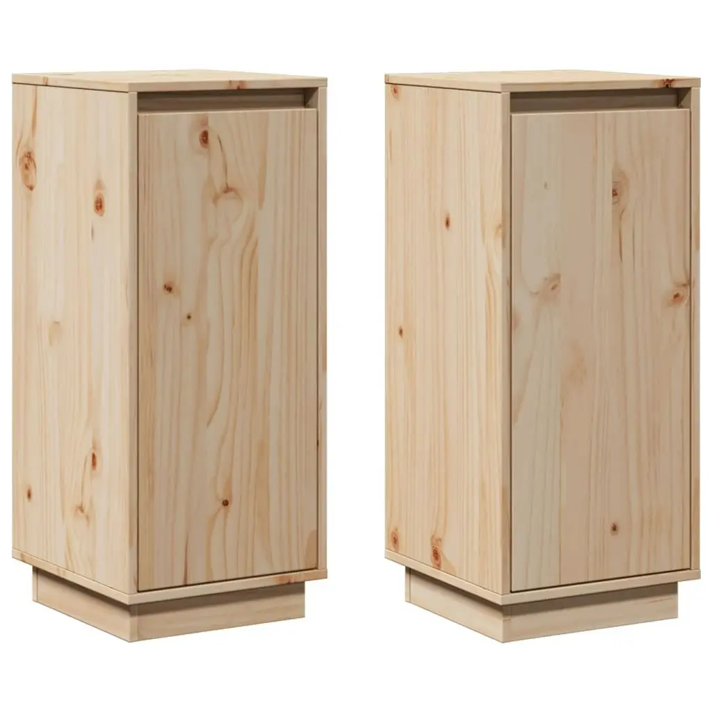 Sideboards 2 pcs 31.5x34x75 cm Solid Wood Pine 813351