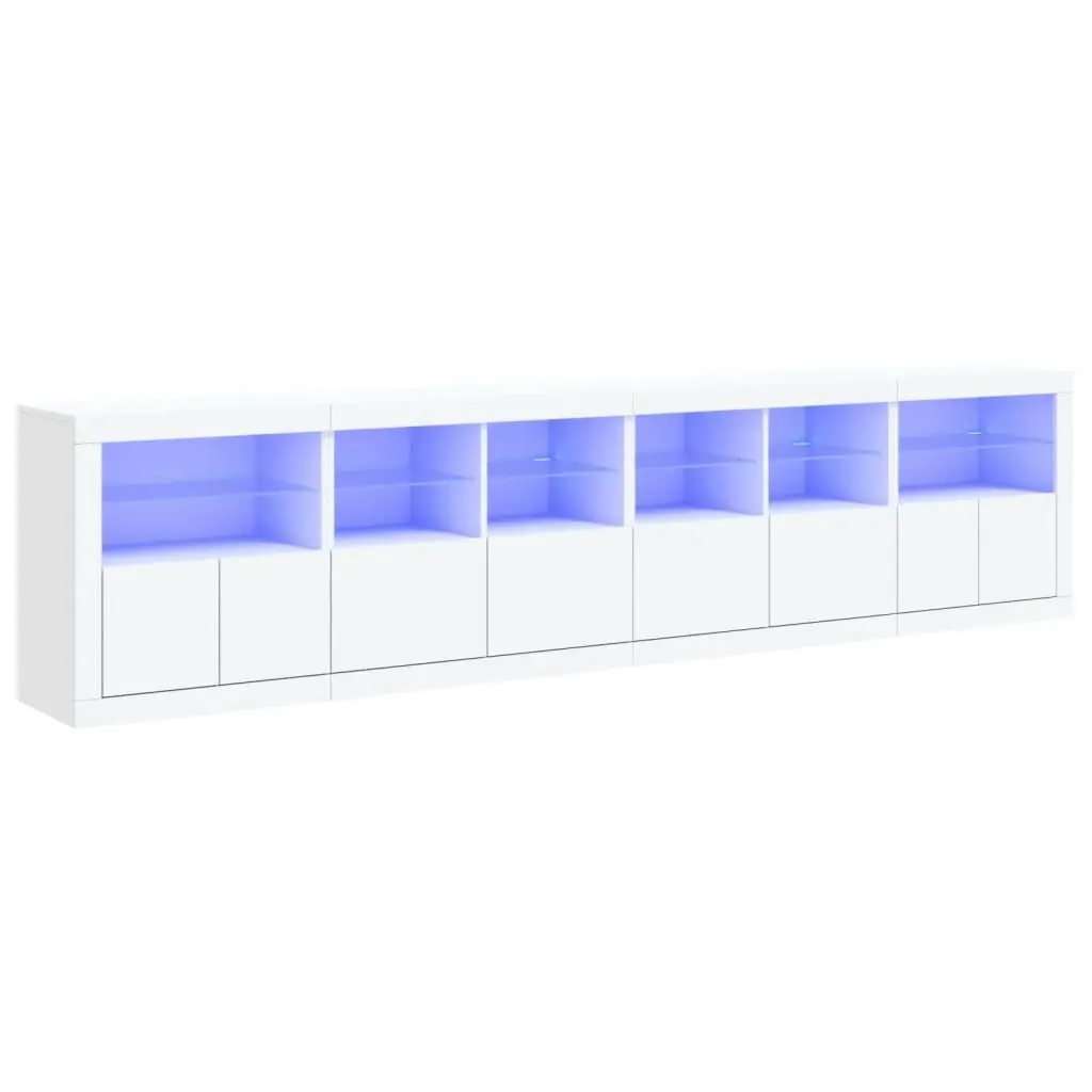 Sideboard with LED Lights White 283x37x67 cm 3209016