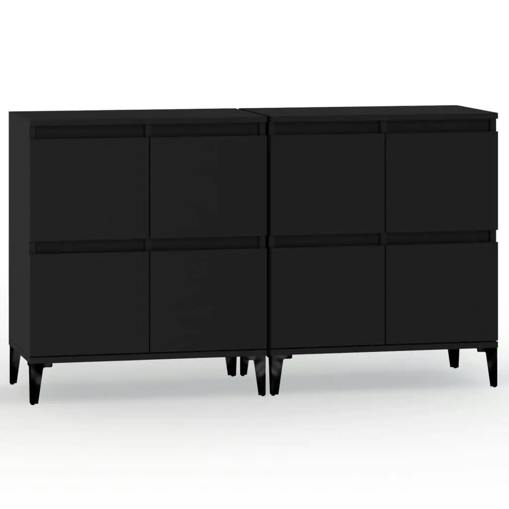 Sideboards 2 pcs Black 60x35x70 cm Engineered Wood 3185760