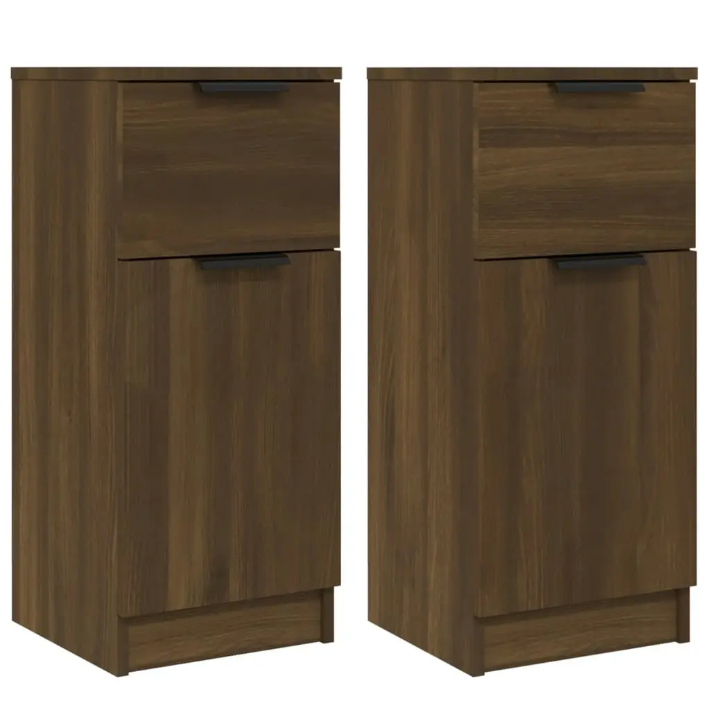 Sideboards 2 pcs Brown Oak 30x30x70 cm Engineered Wood 817005