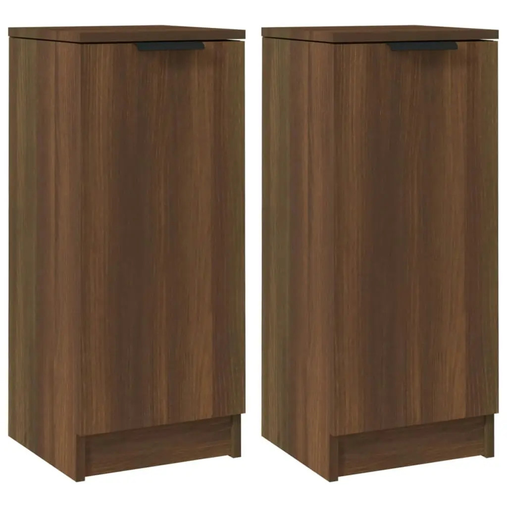 Sideboards 2 pcs Brown Oak 30x30x70 cm Engineered Wood 817011