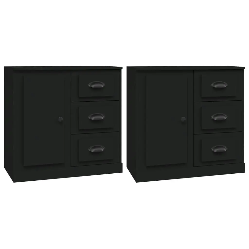 Sideboards 2 pcs Black Engineered Wood 3185224