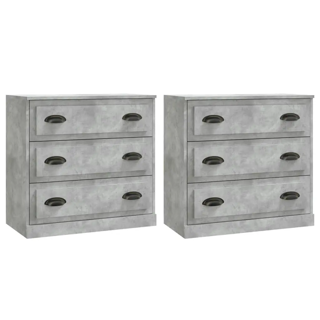 Sideboards 2 pcs Concrete Grey Engineered Wood 3185243