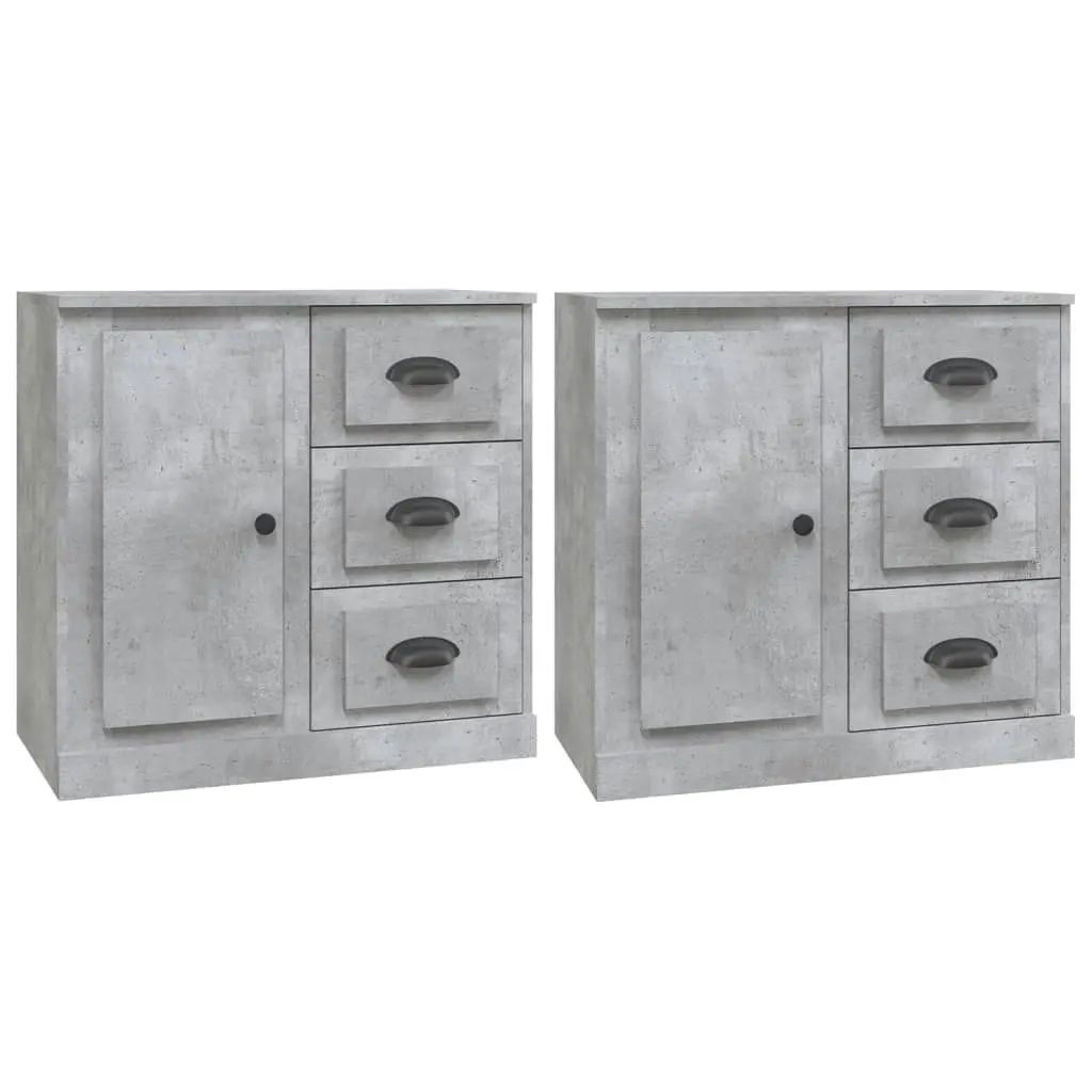 Sideboards 2 pcs Concrete Grey Engineered Wood 3185227