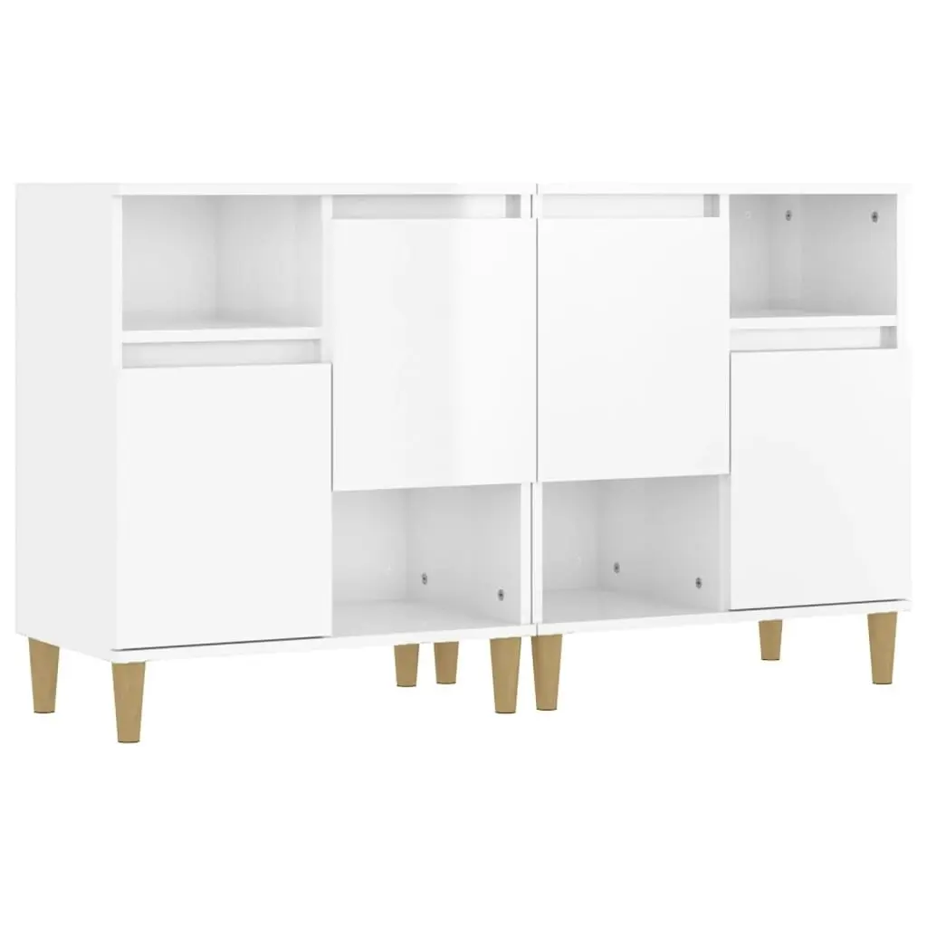 Sideboards 2 pcs High Gloss White 60x35x70 cm Engineered Wood 3185721