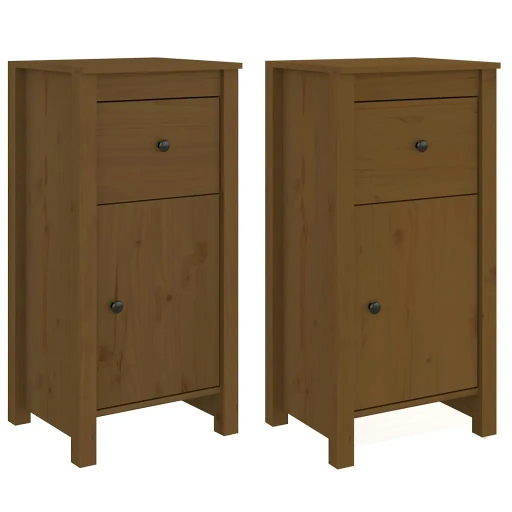 Sideboards 2 pcs Honey Brown 40x35x80 cm Solid Wood Pine 813761