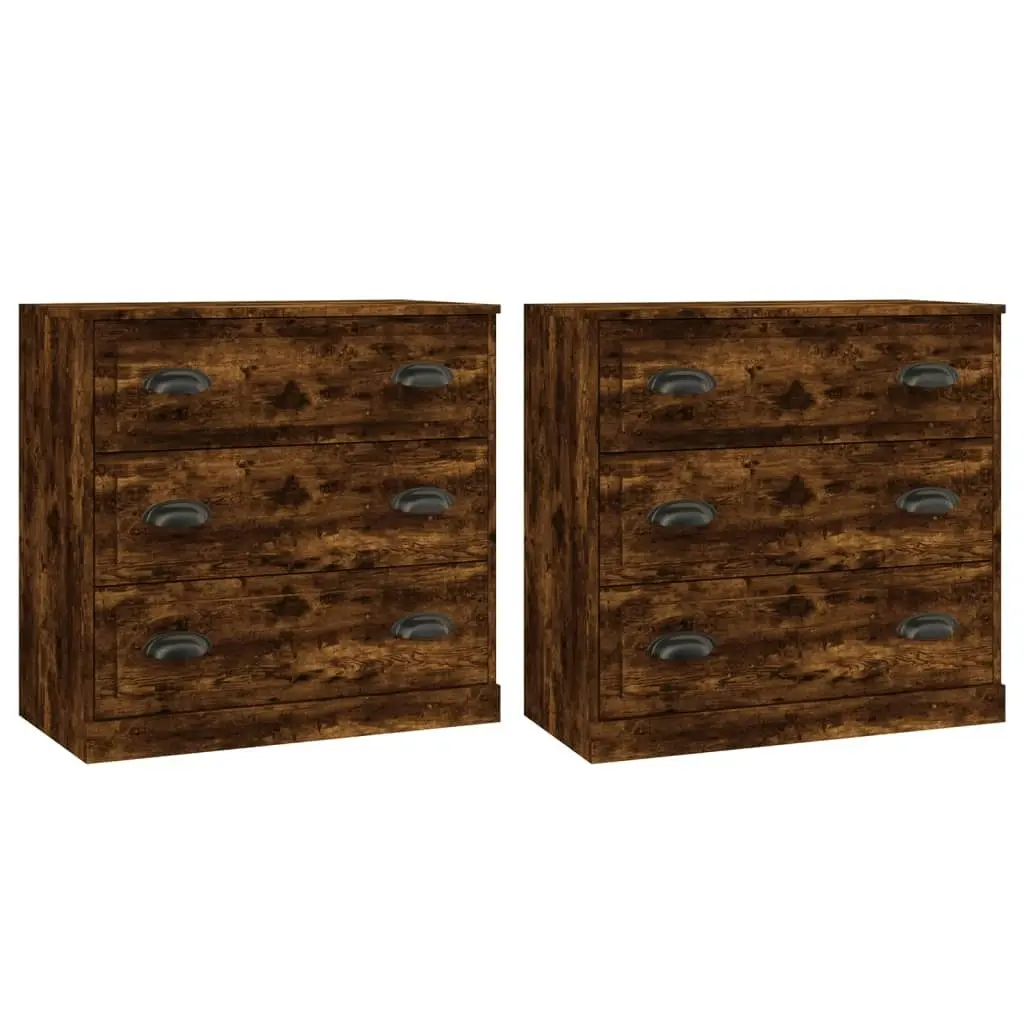 Sideboards 2 pcs Smoked Oak Engineered Wood 3185244