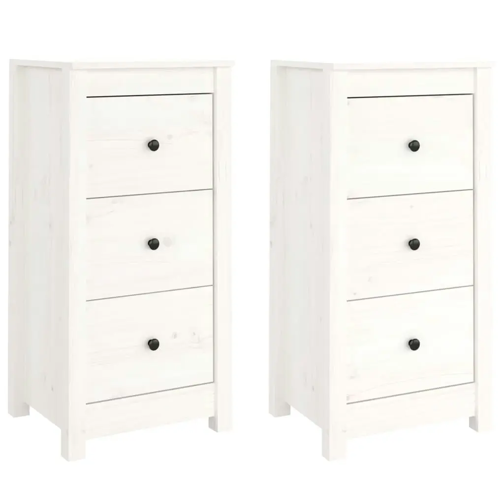 Sideboards 2 pcs White 40x35x80 cm Solid Wood Pine 813742