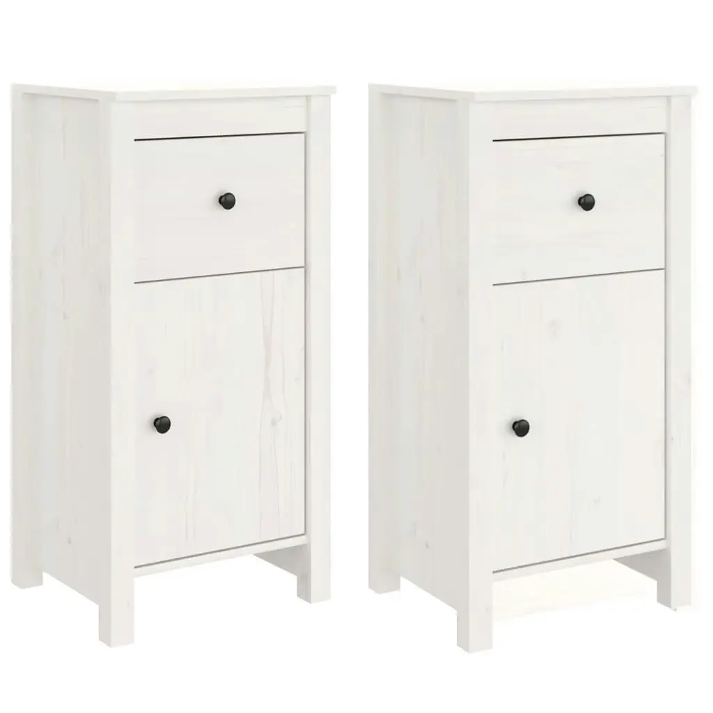 Sideboards 2 pcs White 40x35x80 cm Solid Wood Pine 813757