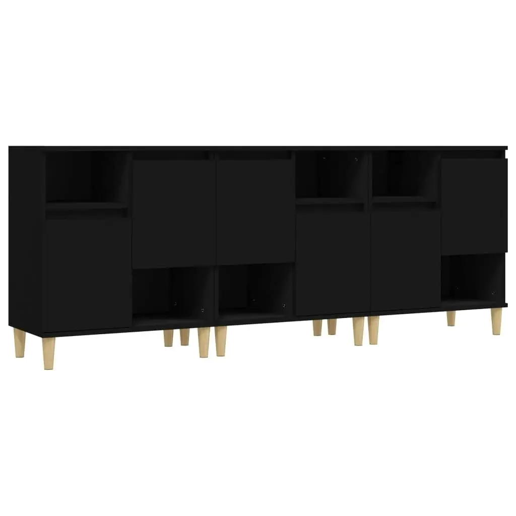 Sideboards 3 pcs Black 60x35x70 cm Engineered Wood 3185736