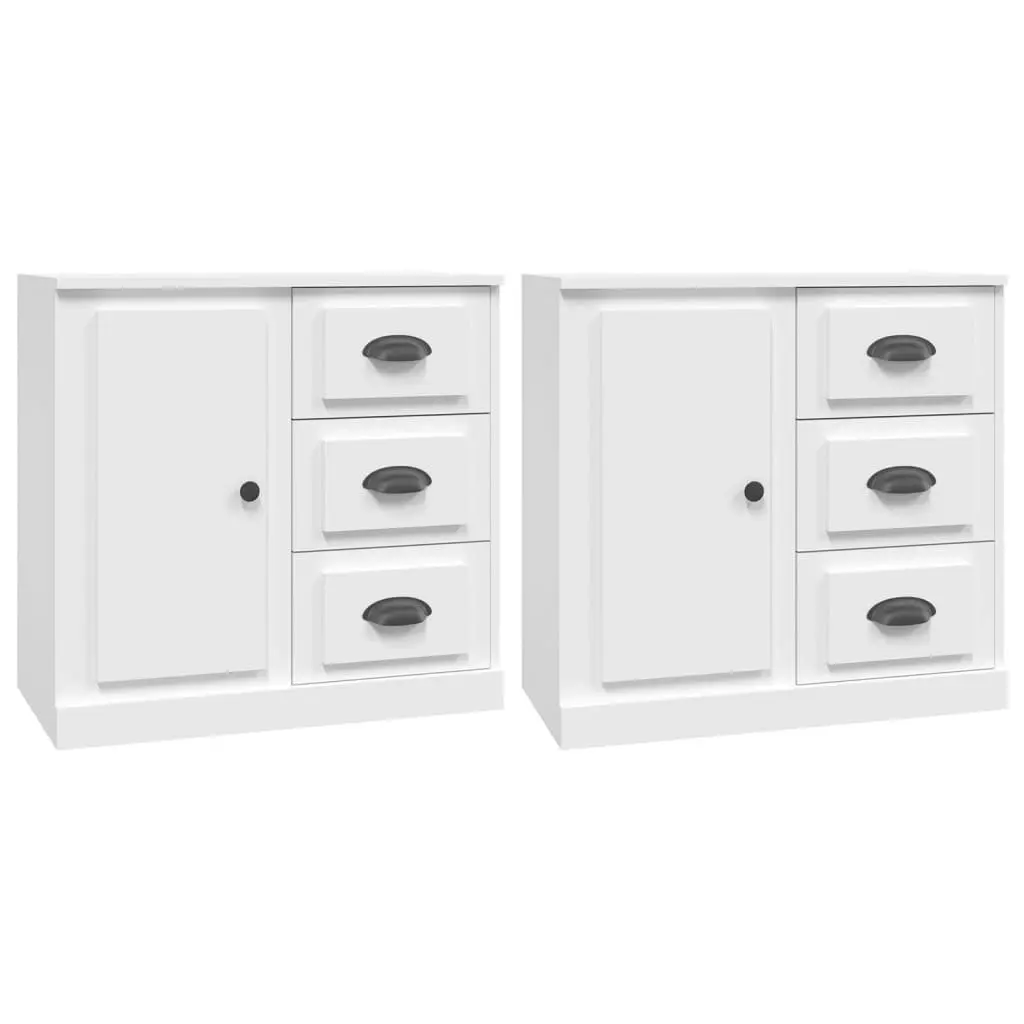 Sideboards 2 pcs White Engineered Wood 3185223