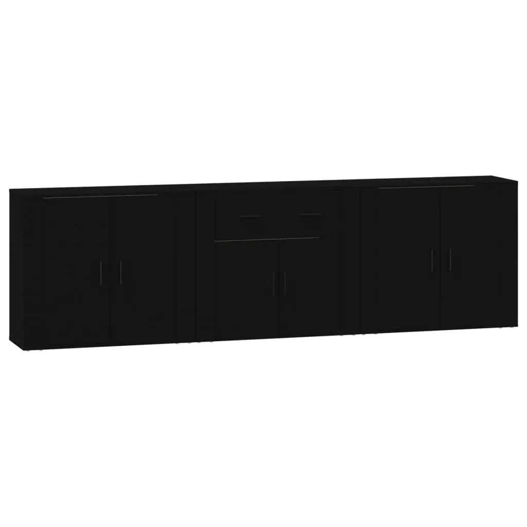 Sideboards 3 pcs Black Engineered Wood 3185416