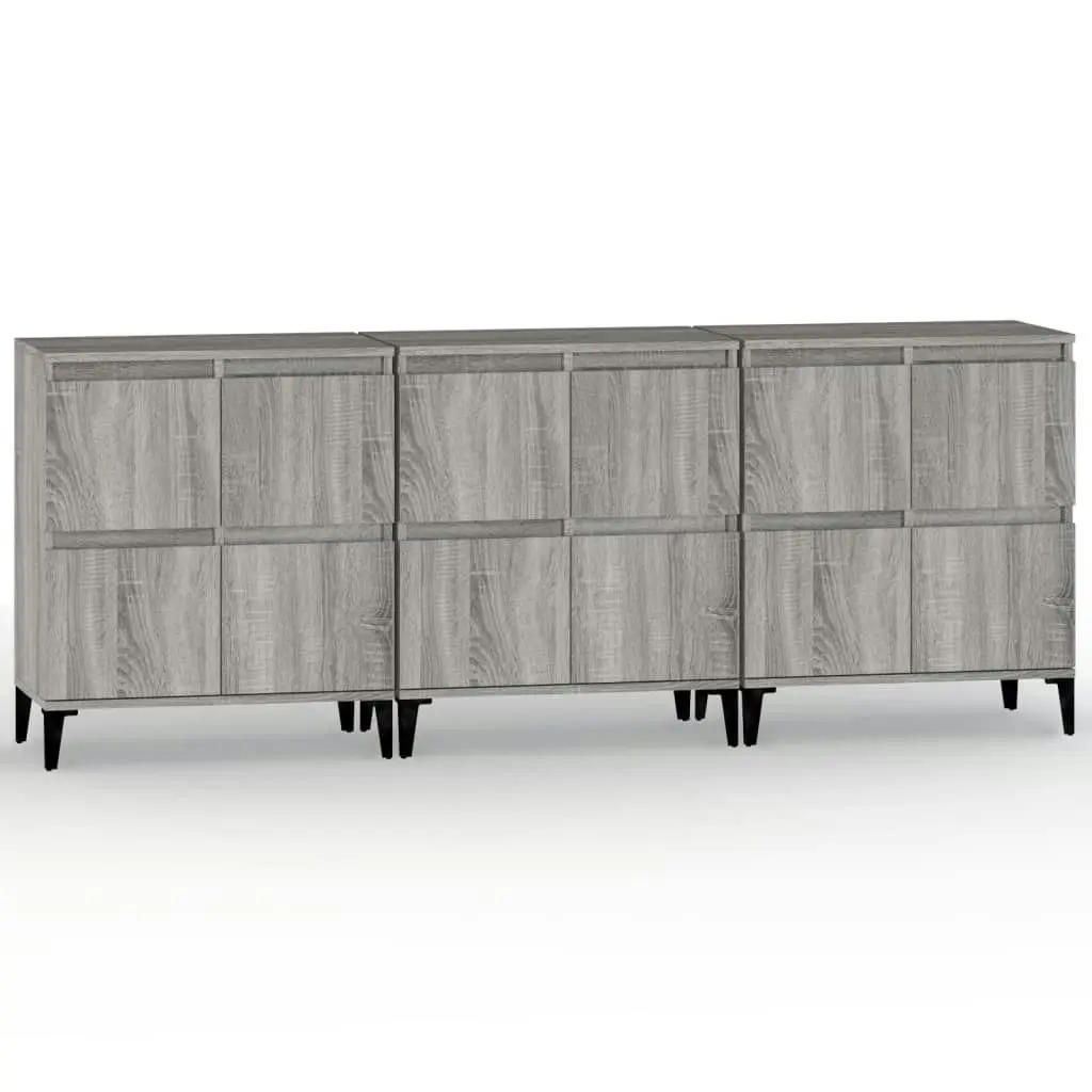 Sideboards 3 pcs Grey Sonoma 60x35x70 cm Engineered Wood 3185781