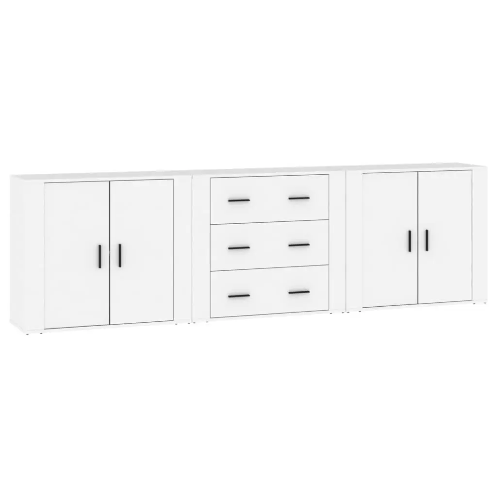 Sideboards 3 pcs White Engineered Wood 3185399