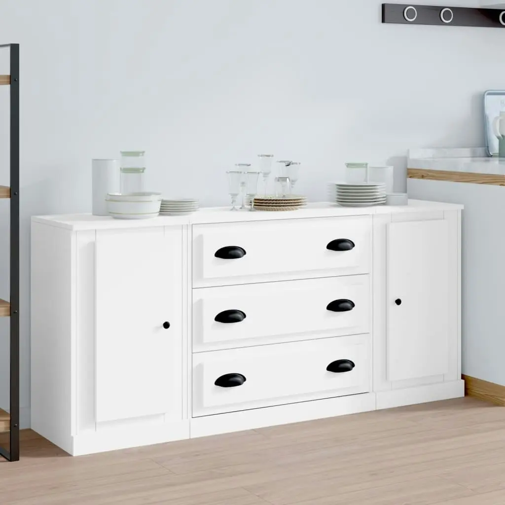 Sideboards 3 pcs White Engineered Wood 3185247