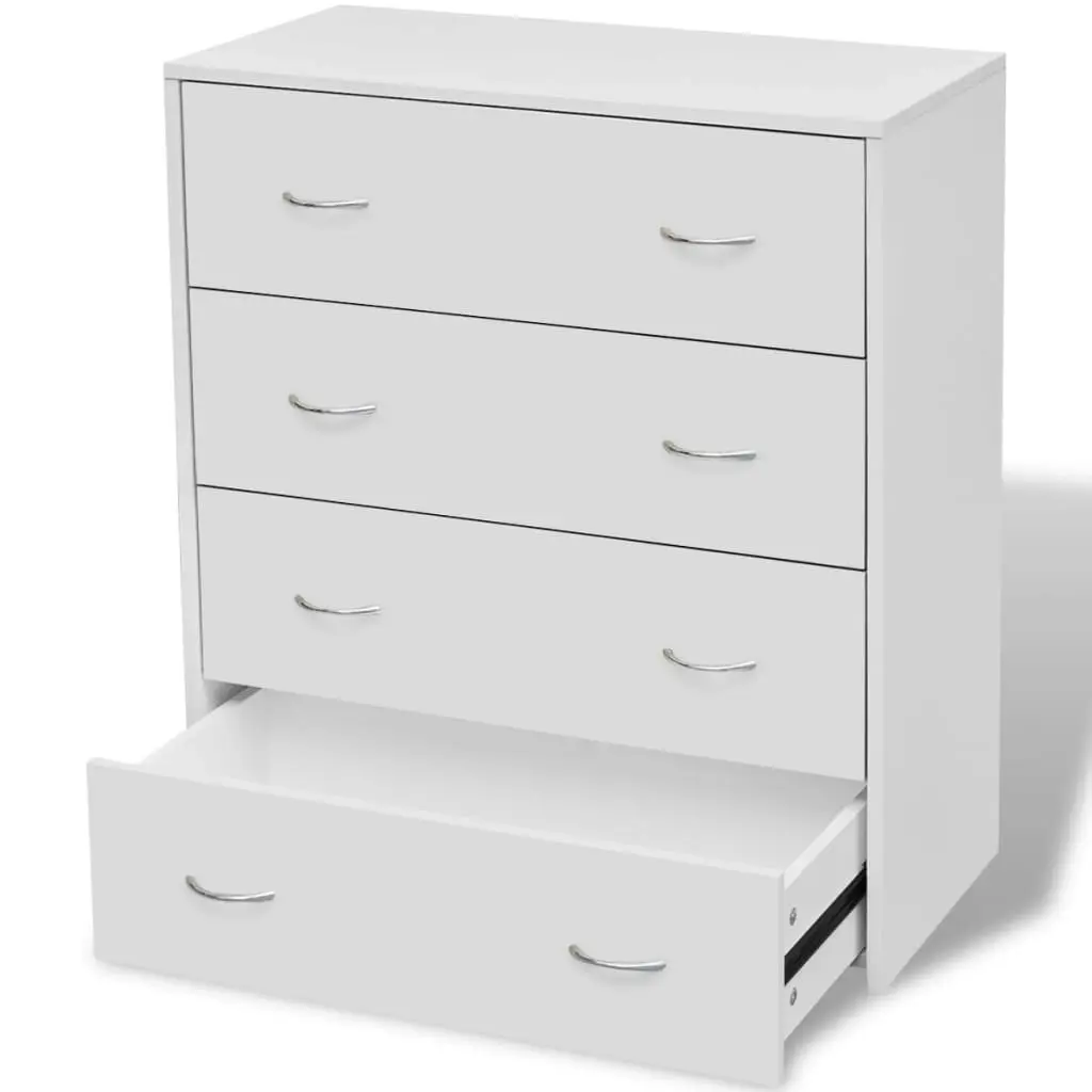 Sideboard with 4 Drawers 60x30.5x71 cm White 242545