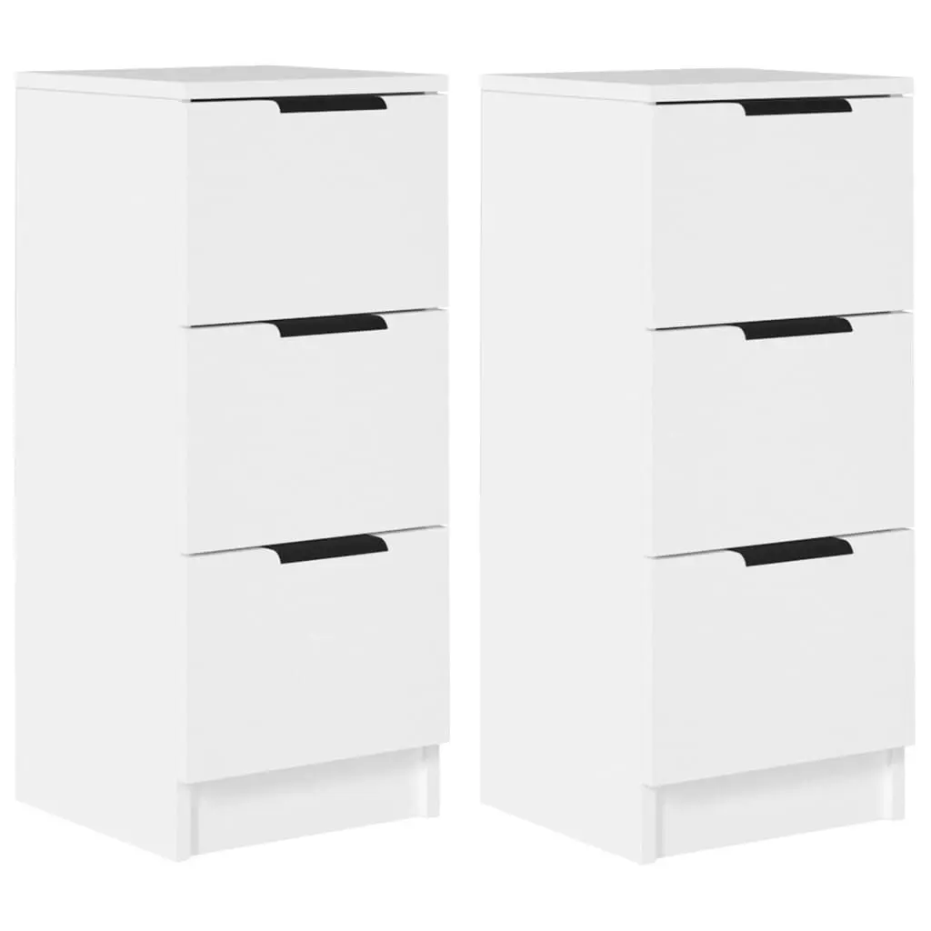 Sideboards 2 pcs White 30x30x70 cm Engineered Wood 811152