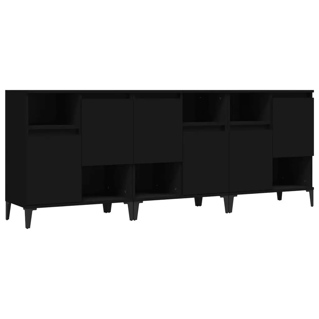 Sideboards 3 pcs Black 60x35x70 cm Engineered Wood 3185744