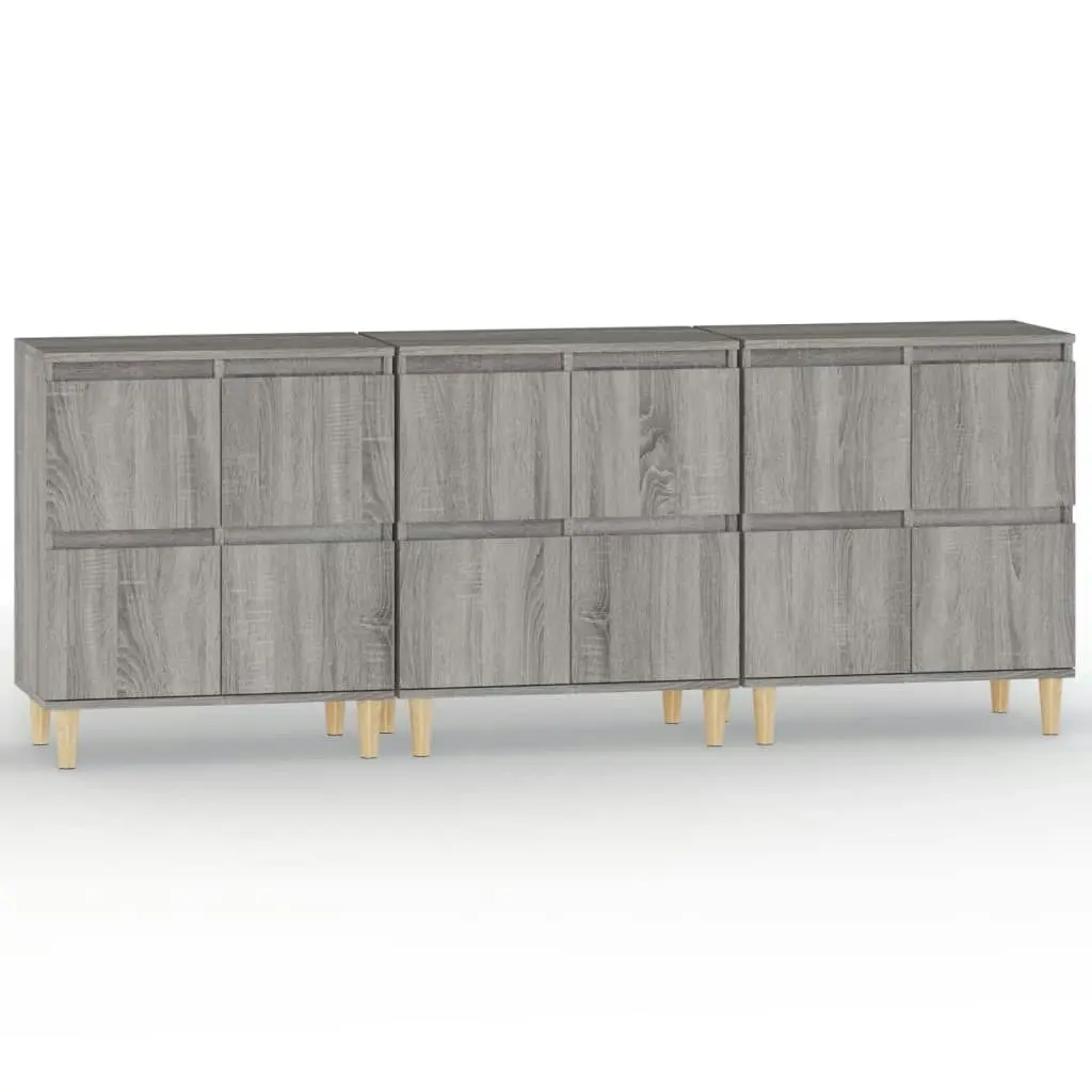 Sideboards 3 pcs Grey Sonoma 60x35x70 cm Engineered Wood 3185773