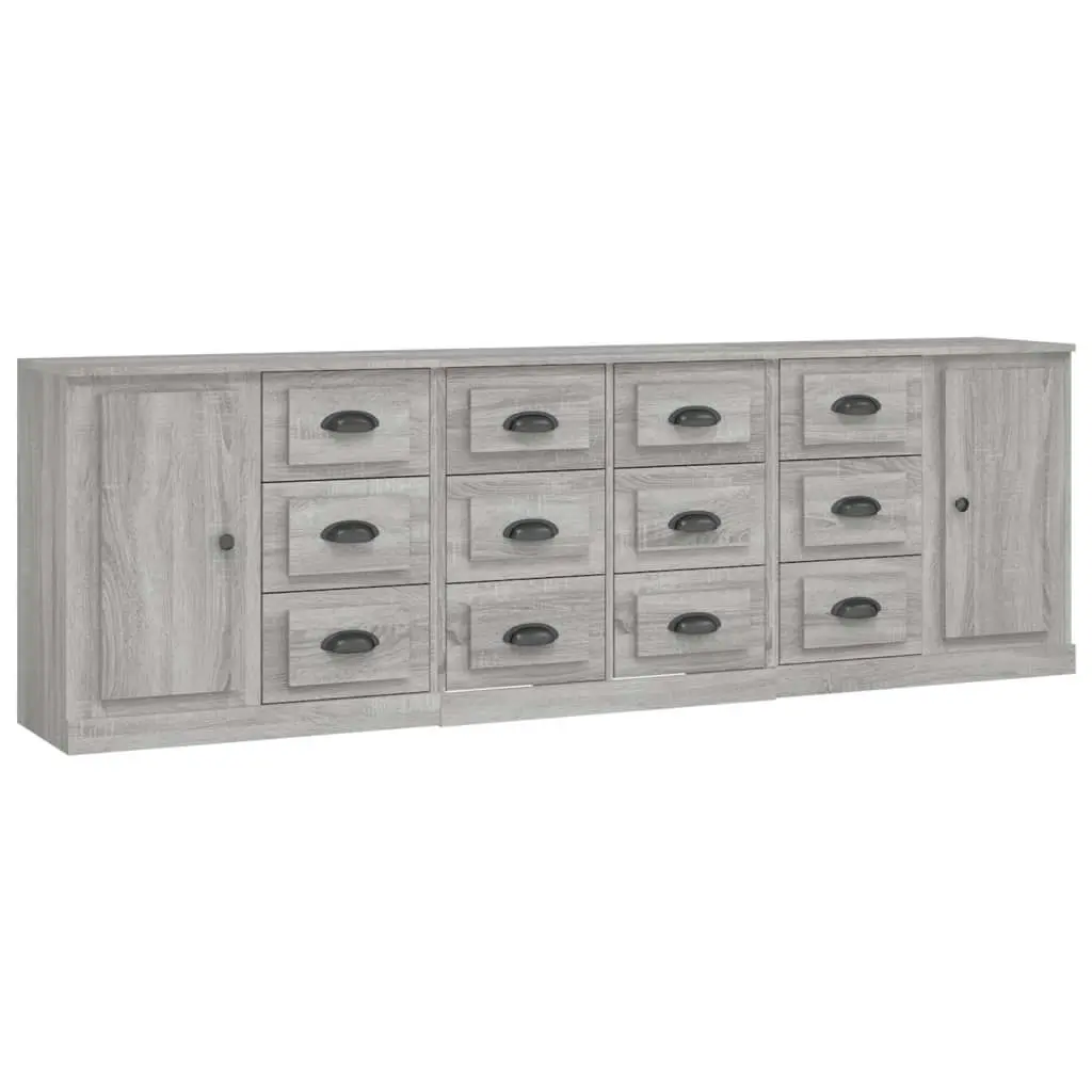 Sideboards 3 pcs Grey Sonoma Engineered Wood 3185293