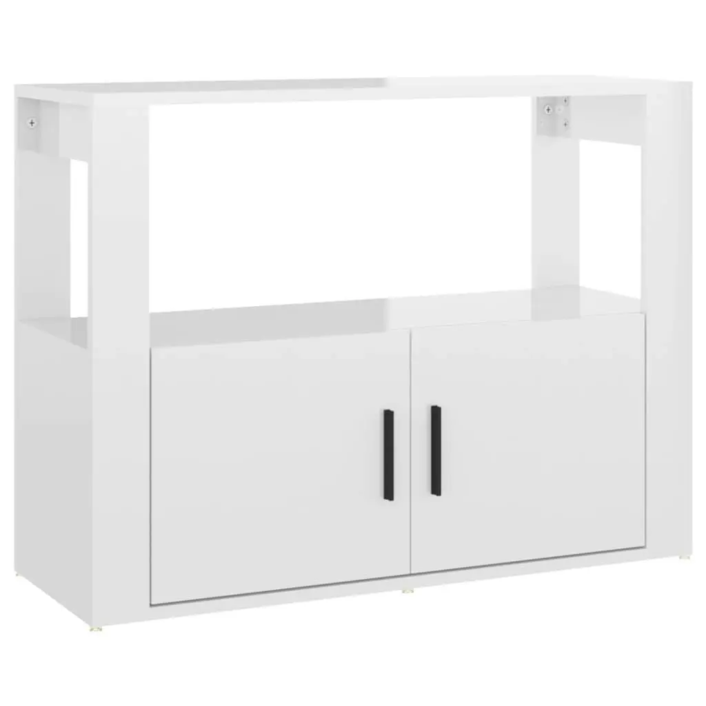 Sideboard High Gloss White 80x30x60 cm Engineered Wood 819454