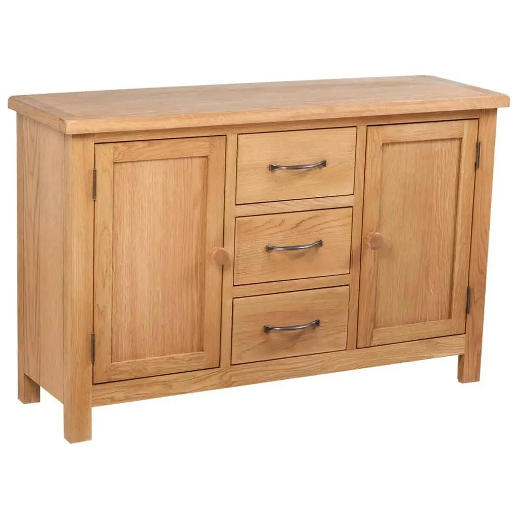 Sideboard with 3 Drawers 110x33.5x70 cm Solid Oak Wood 241677