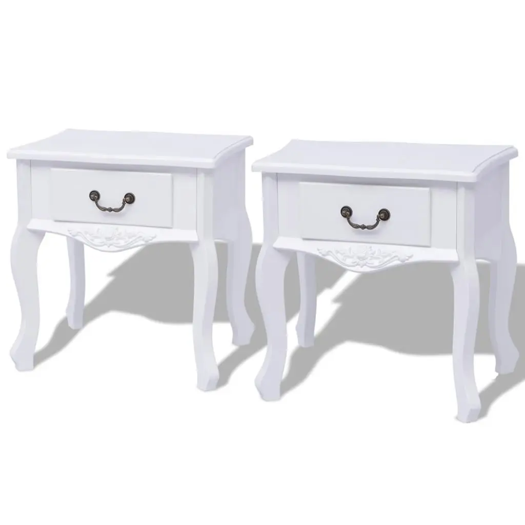 Bedside Cabinets 2 pcs MDF White 242750