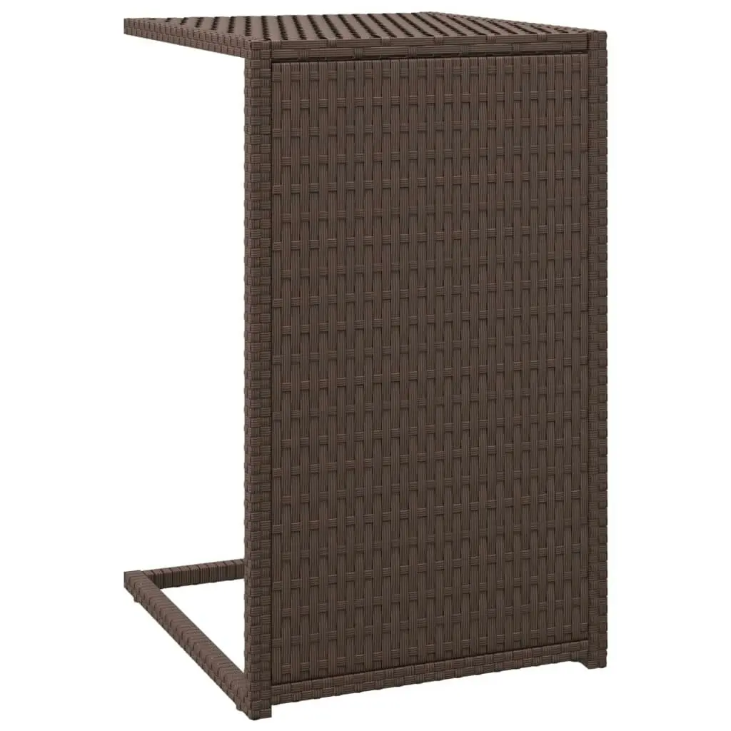 C Table Brown 40x35x60 cm Poly Rattan 319407