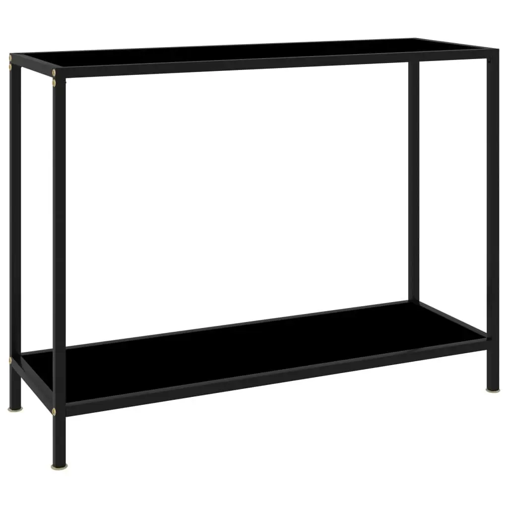 Console Table Black 100x35x75 cm Tempered Glass 322836