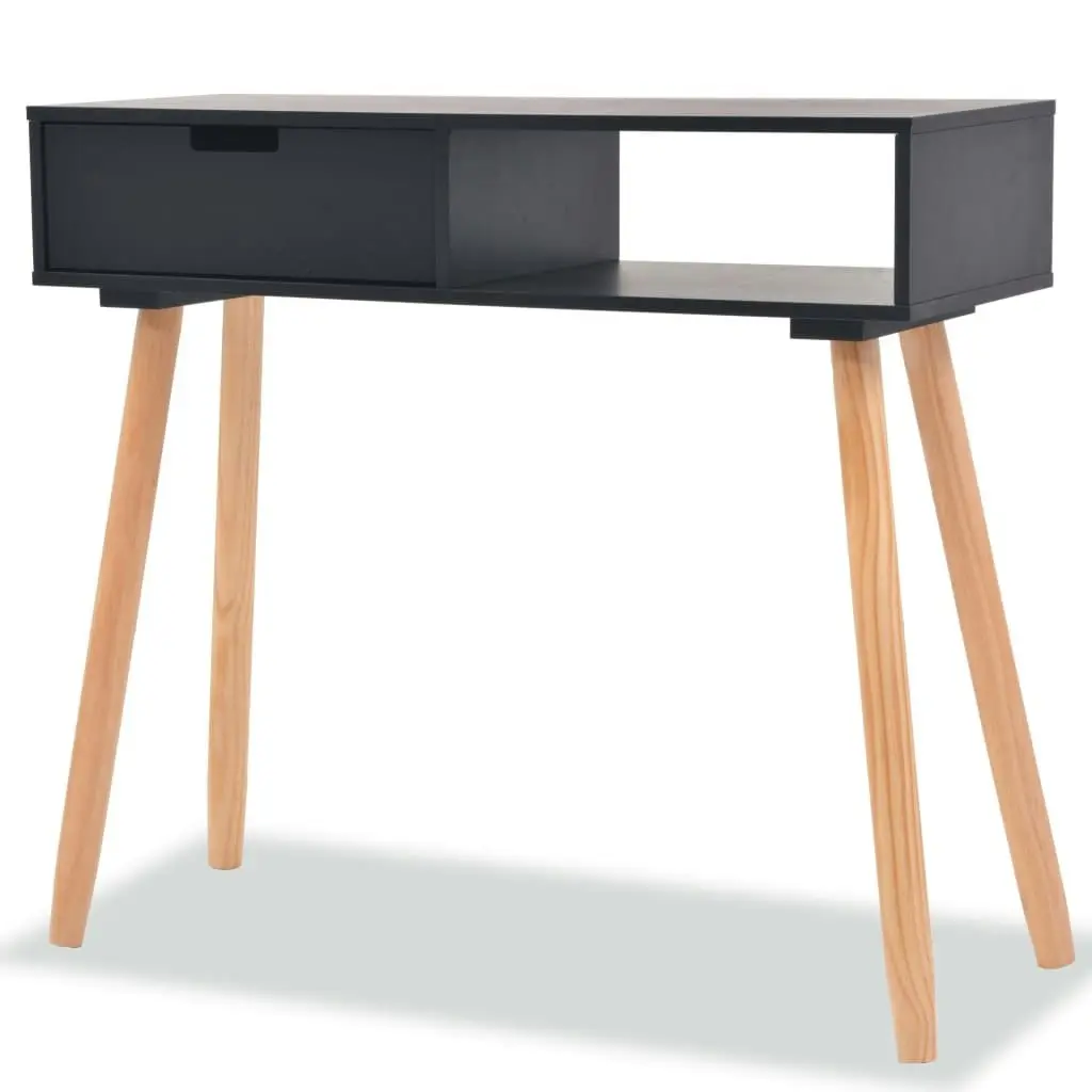 Console Table Solid Pinewood 80x30x72 cm Black 244738