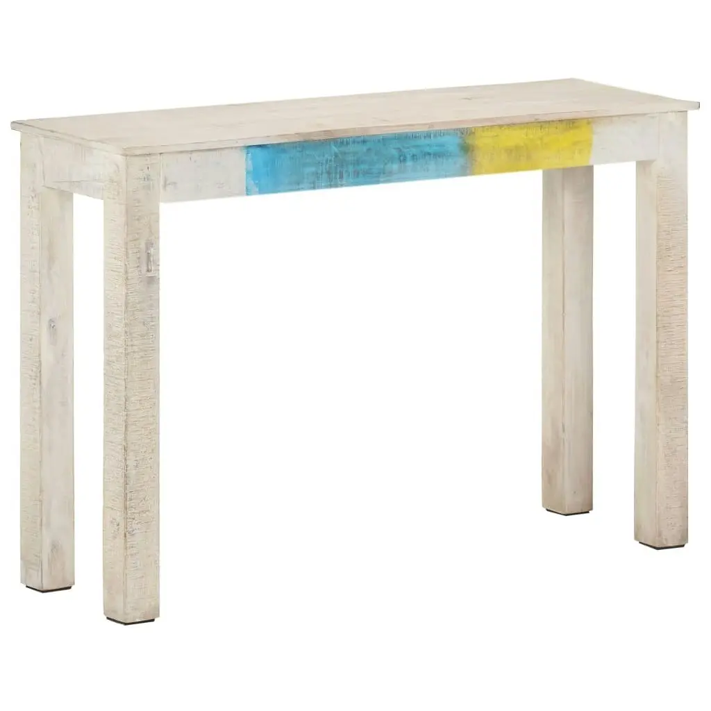 Console Table White 115x35x77 cm Rough Mango Wood 323556