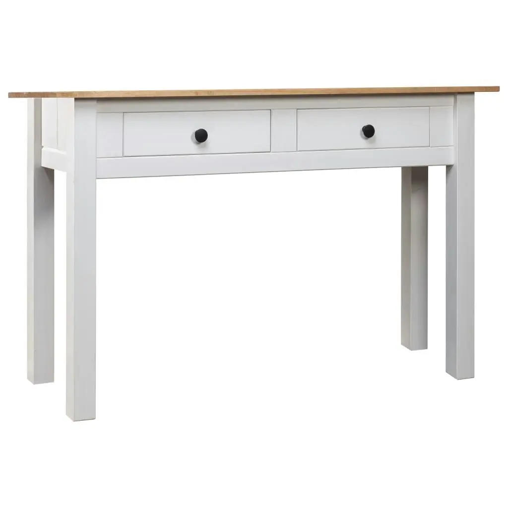 Console Table White 110x40x72 cm Solid Pine Wood Panama Range 282681