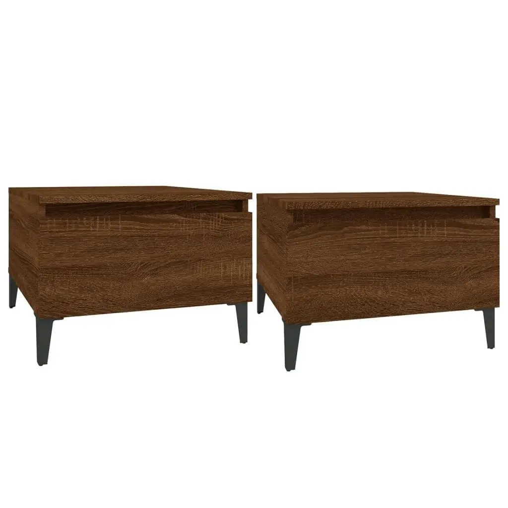 Side Tables 2 pcs Brown Oak 50x46x35 cm Engineered Wood 819531