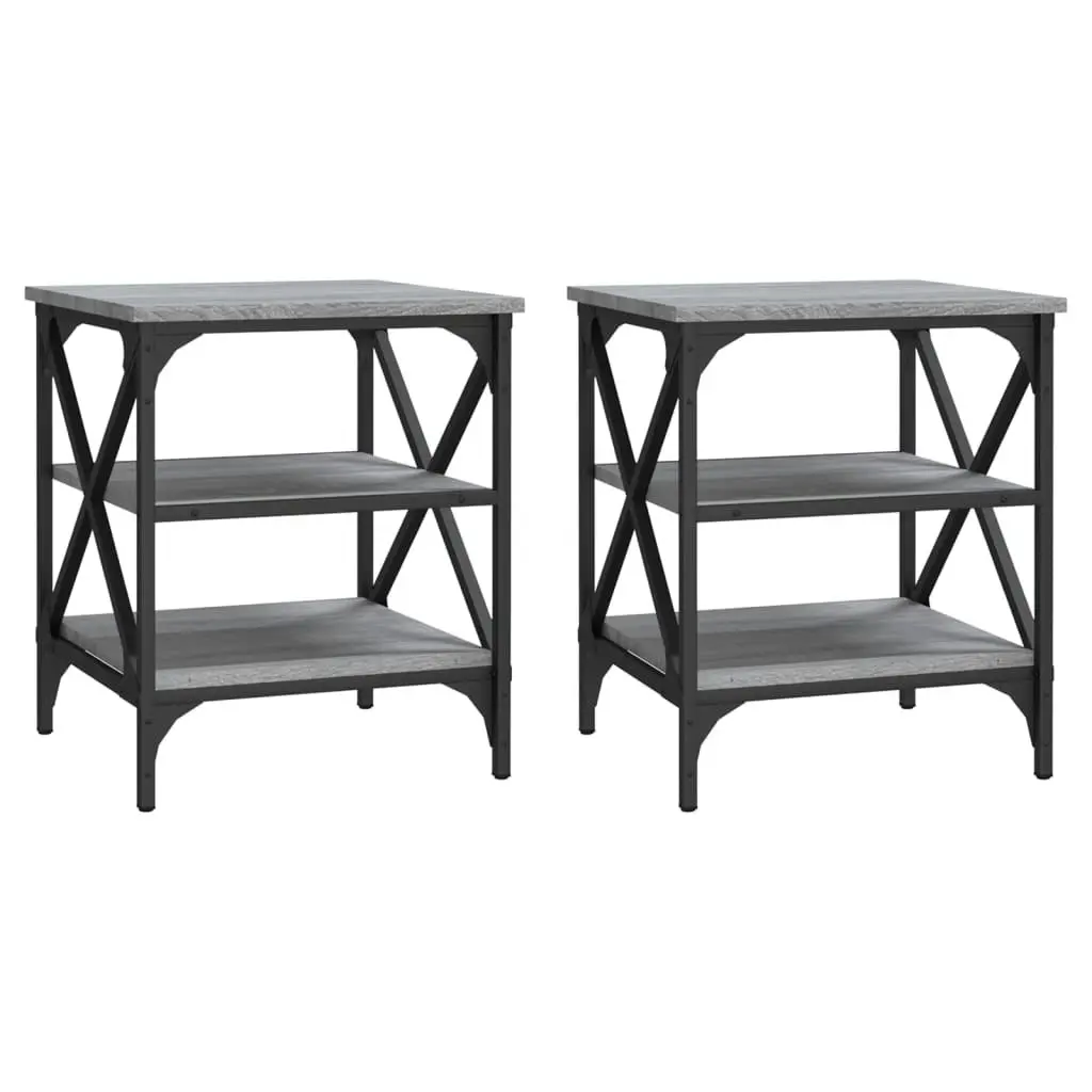 Side Tables 2 pcs Grey Sonoma 40x42x50 cm Engineered Wood 825779