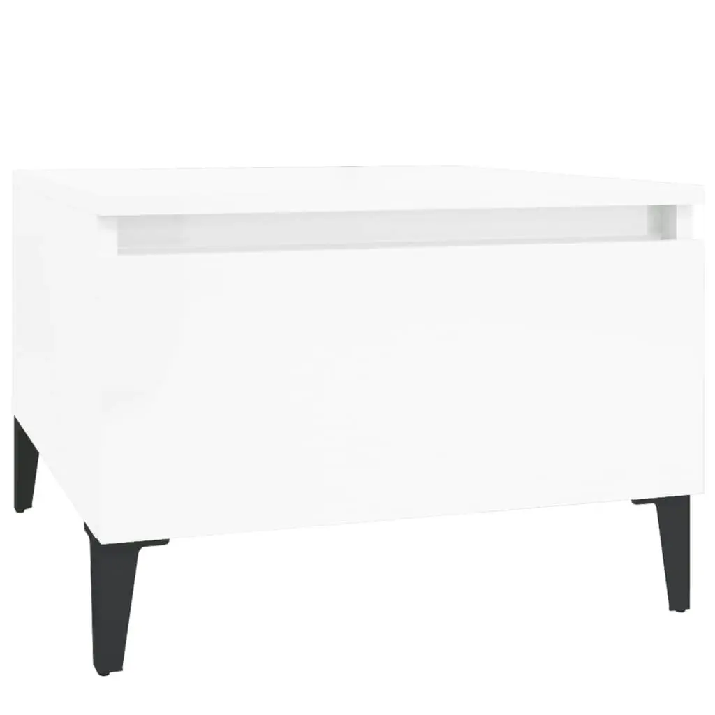 Side Table High Gloss White 50x46x35 cm Engineered Wood 819520