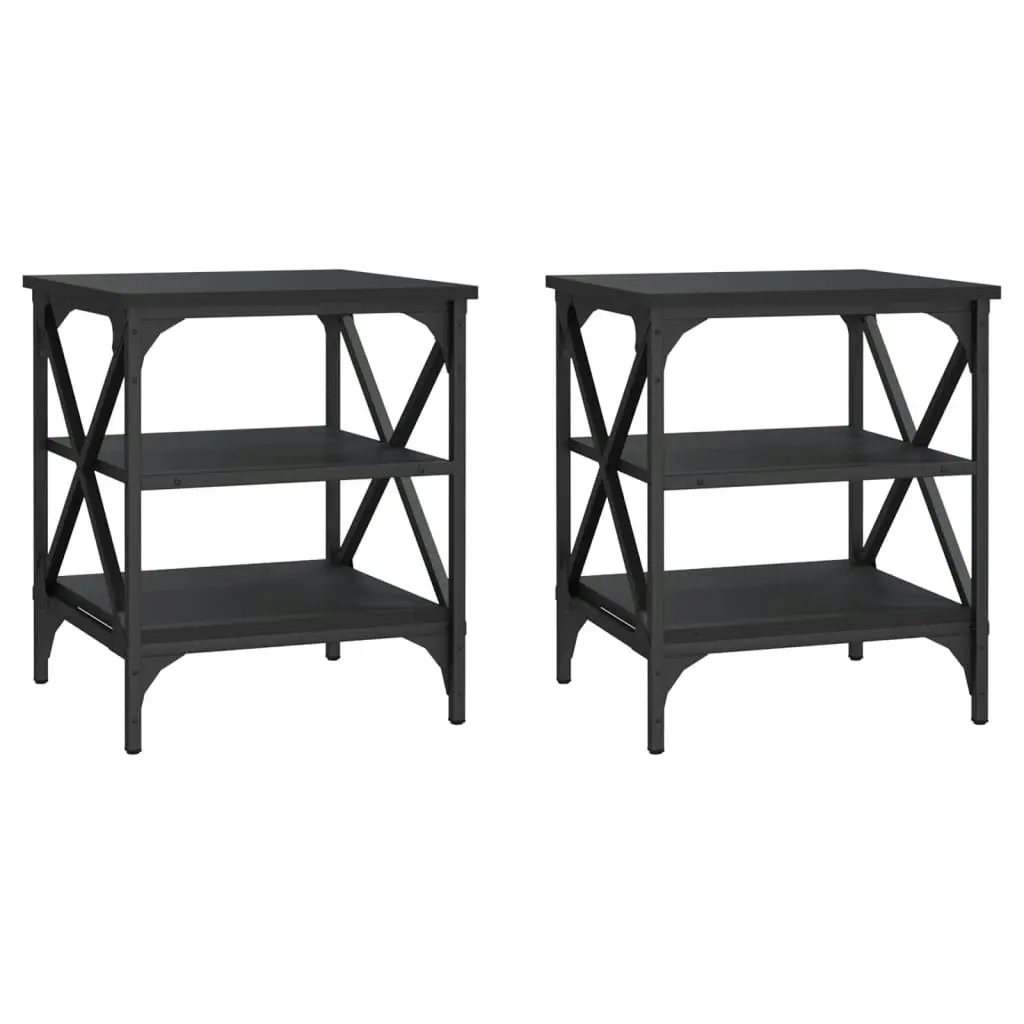 Side Tables 2 pcs Black 40x42x50 cm Engineered Wood 825773