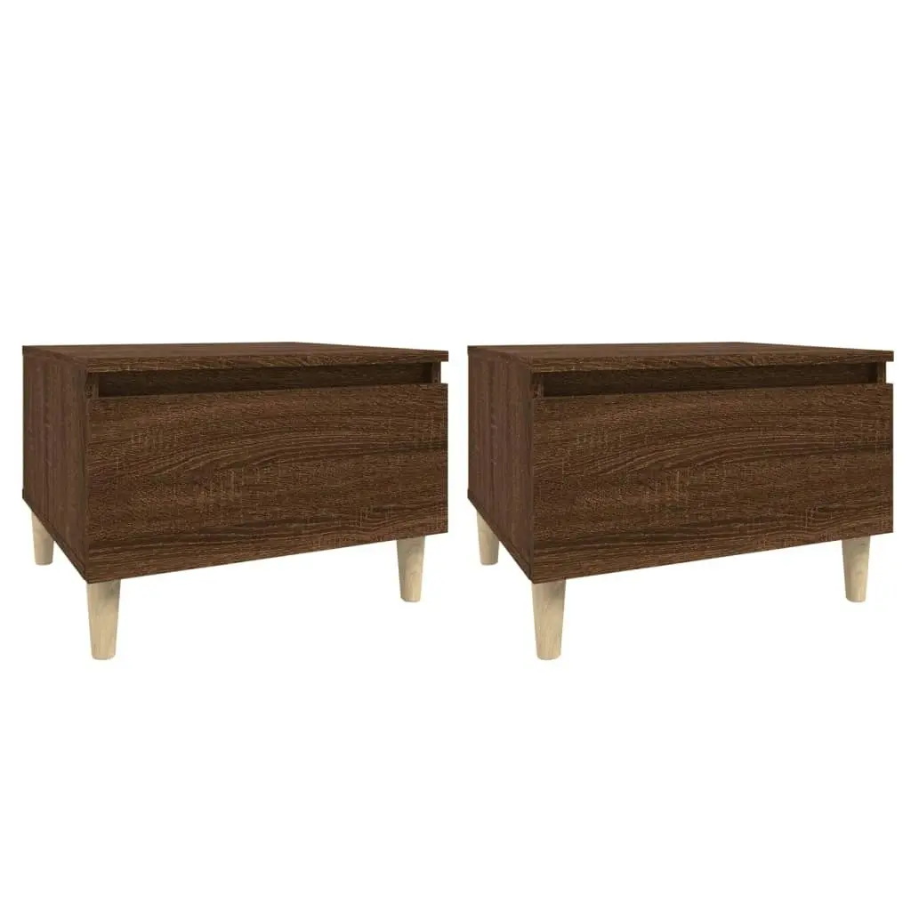 Side Tables 2 pcs Brown Oak 50x46x35 cm Engineered Wood 819515