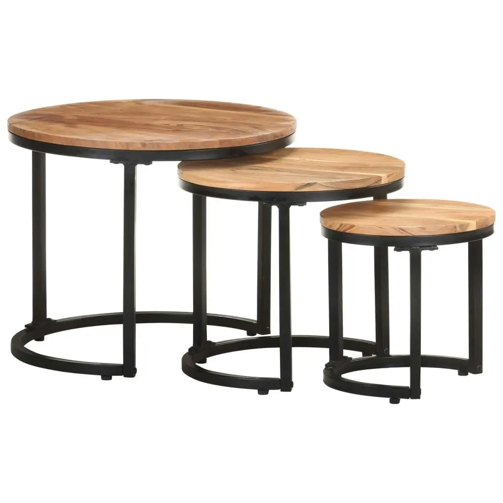 Side Tables 3 pcs Solid Acacia Wood 320687