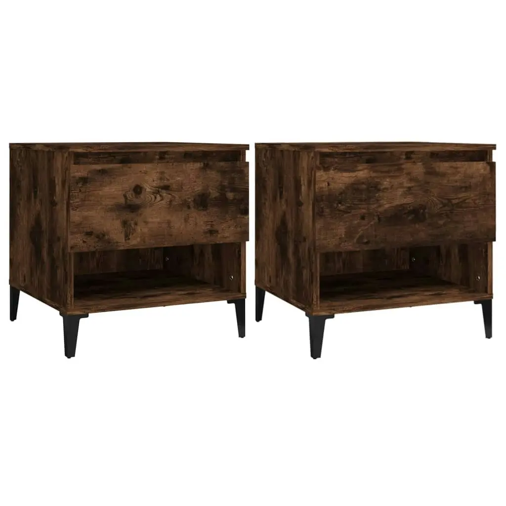 Side Tables 2 pcs Smoked Oak 50x46x50 cm Engineered Wood 819559