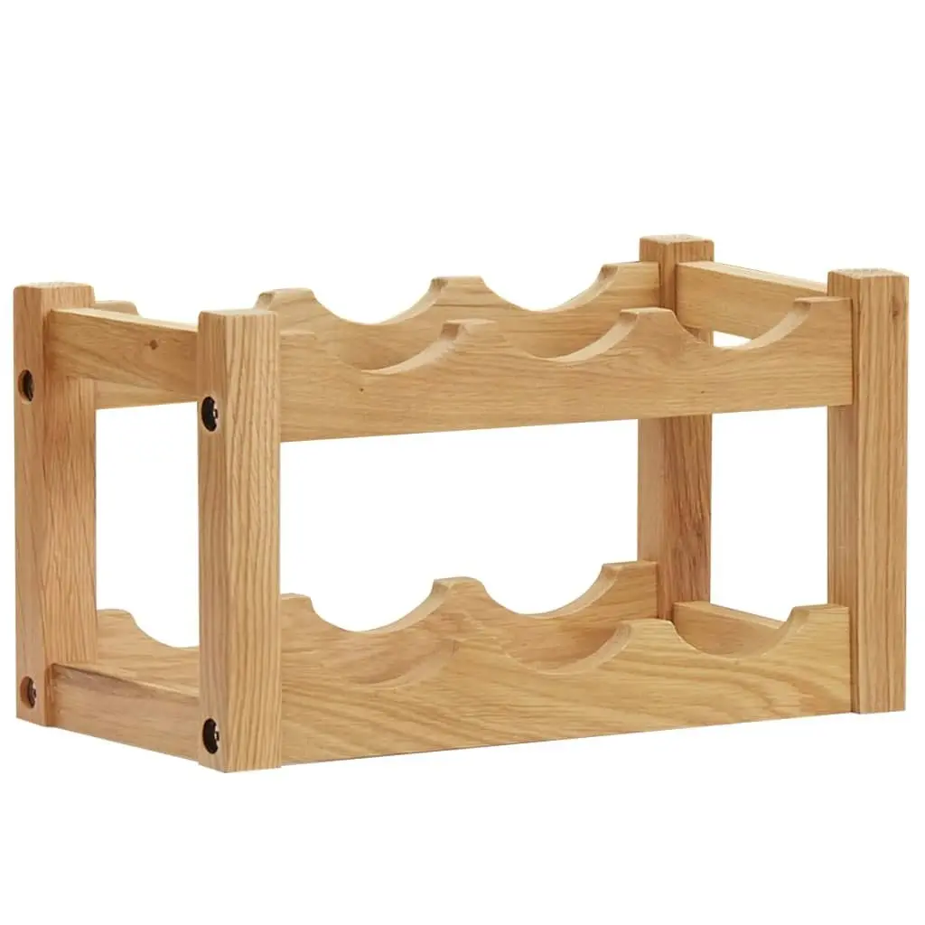 Wine Rack for 6 Bottles 37x21x21 cm Solid Oak Wood 289201