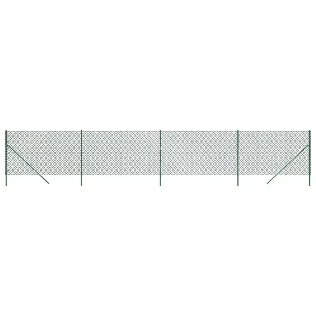 Chain Link Fence Green 1.6x10 m 153908