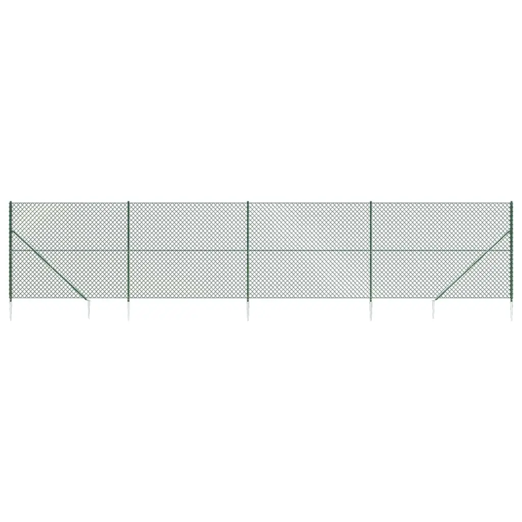 Chain Link Fence with Spike Anchors Green 1.8x10 m 153925